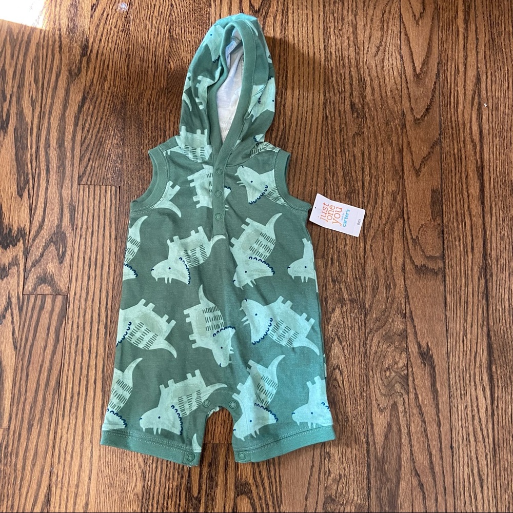 Carter’s hooded dinosaur romper jumpsuit